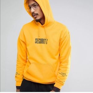 Justin Bieber Purpose World Tour Brooklyn NY 2016 Security Yellow Hoodie, Large